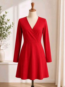 Chic Red Wrap Dress
