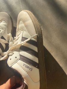 Adidas Samba White &amp; Brown Sneakers