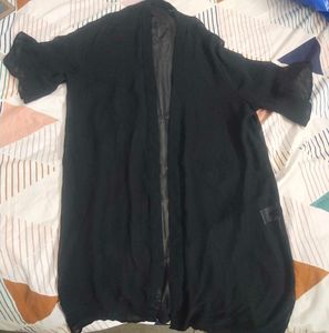 Elegant Black Sheer Kimono Duster