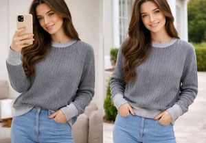 Cozy Grey Knit Pullover