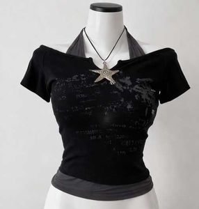 Y2K Graphic Lace Top
