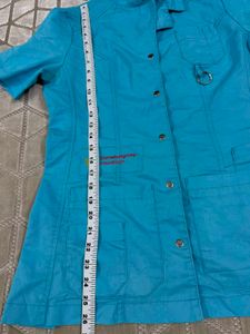 BEVO Exclusive Blue Short Sleeve Button-Up Shirt
