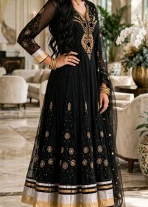 Elegant Black Embroidered Gown