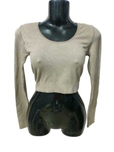 Original H&M Ribbed Knited Long Sleeve Crop Top Fi