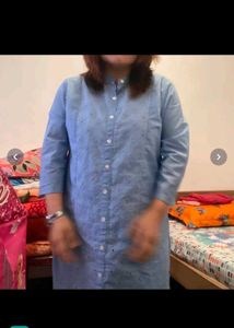 Blue Eyelet Kurta
