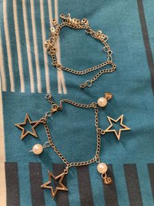 Star and Pearl Charm Bracelets