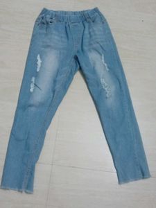 Light Wash Distressed Denim Jeans