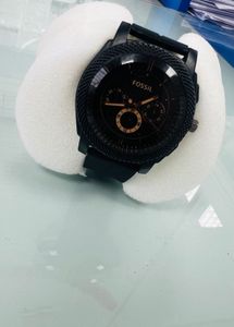 Fossil Men's Watch - Black &amp; Rose Gold