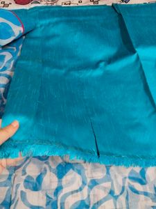 Pure Cotton Supernet White and Blue Saree🩵🤍