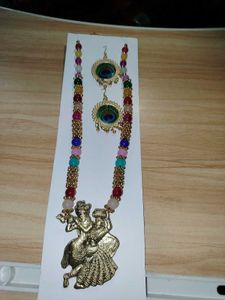 Lord Krishna and Radha Pendant Necklace