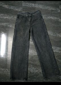 High Waist Grey Flared Jeans