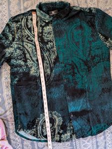 Men's Teal Paisley Print Shirt