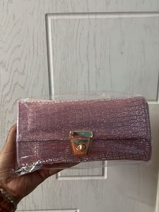 💗Sparkly Crocodile Embossed Clutch Bag