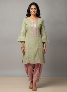 Green Kurta farshi set