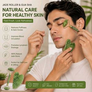 Natural Jade Roller &amp; Gua Sha Set