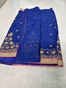 Royal Blue Embroidered Lehenga Skirt