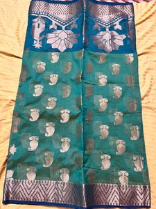 Peacock Green Color Saree