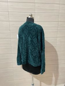 Vintage 2XL Cozy Teal Textured Knit Sweater