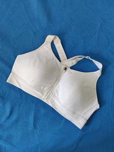 under armour White Sports Bra with Front Zipper