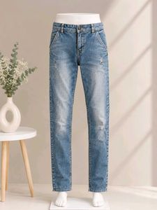 Stylish Blue Distressed Denim Jeans