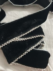 Elegant Black Velvet Blouse Trim