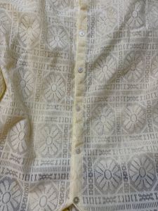 Cream Lace Button-Up Shirt