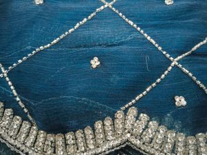 Elegant Navy Blue Embroidered Saree