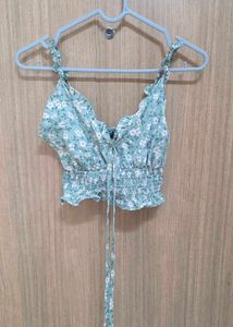 Cute Floral Smocked Crop Top