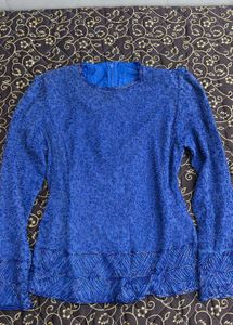Royal Blue Embellished Blouse