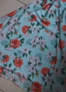 korean Floral Print Maxi Dress