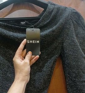 Shein Party One Shoulder Puff Sleeve Chic Top🖤