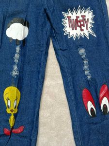 Cute Tweety Looney Tunes Denim Jeans