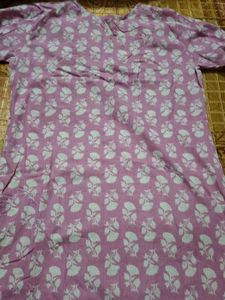 Pink Block Print Kurta set