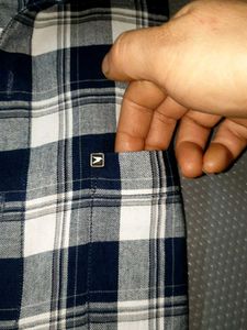 Classic Navy and White Plaid Shirt