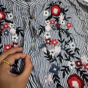 Mango Embroidered Shirt