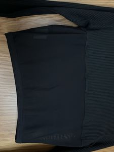 Black Ribbed Mesh Corset Top