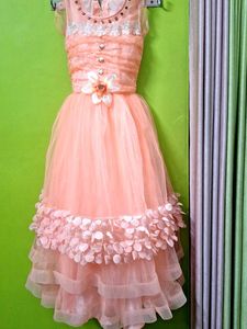 Girls Peach Party Dress