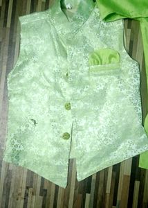 Festive Green Boys' Kurta Set