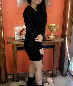 Black Shimmer Bodycon Dress