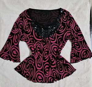 Y2k Vintage Desi Fairycore Chatpata Sequin Top