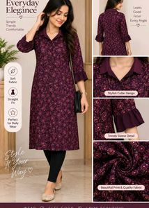 Beautiful Maroon Floral Embroidered Kurta