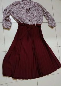 Chic Floral Print Shirt Dress