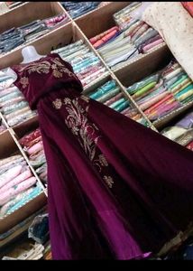 bust 40 Elegant Maroon Embroidered Lehenga Set
