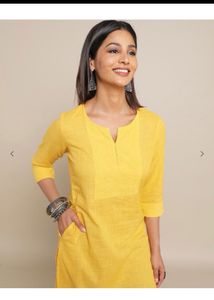 Mustard Straight Fit Kurta
