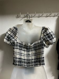 Plaid Bow Crop Top