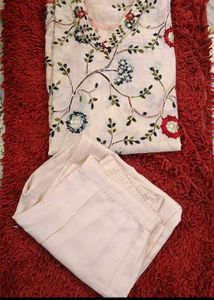 20. Embroidered Kaftan kurta with Pants Set