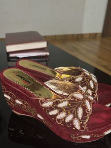 Embellished Wedge Sandals