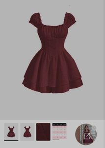 Square Neck Waist Cinching Mini Dress