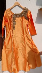 Mustard Yellow A-Line Kurta Gown Dress