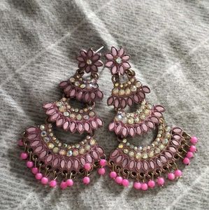 Beautiful Pink Chandelier Earrings